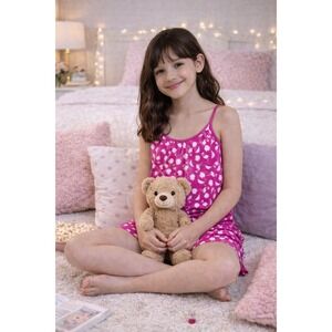 Cosa Bella‎ Girls Tropical Flamingo Romper Pajamas with Drawstring size M